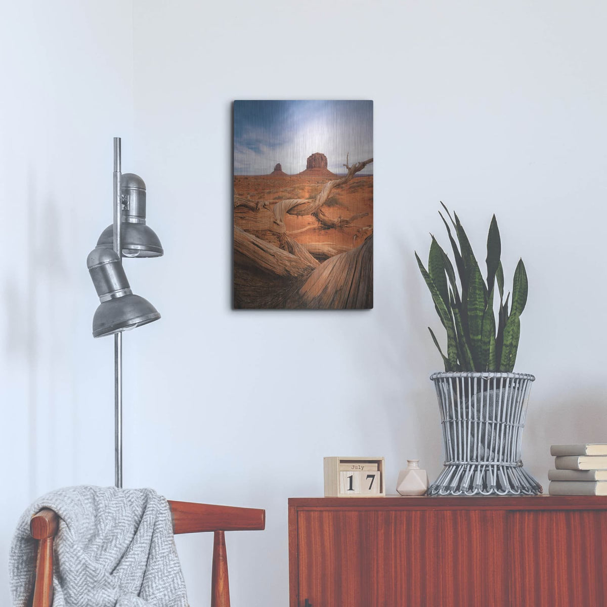'Weathered Wood At Monument Valley' by Martin Podt – Metal Wall Art, 16x24 room view
