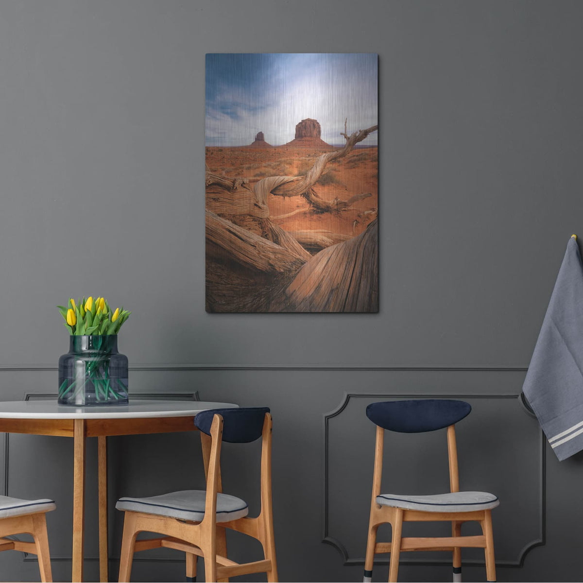 'Weathered Wood At Monument Valley' by Martin Podt – Metal Wall Art, 24x36 room view