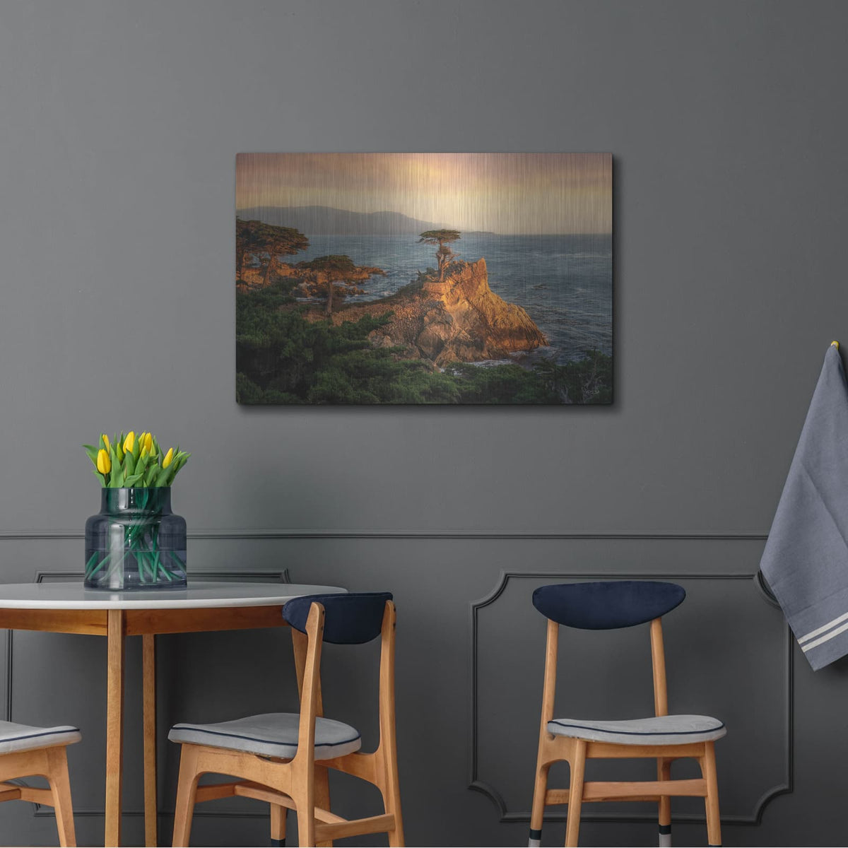 'Lone Cypress At Sunset' by Martin Podt – Metal Wall Art, 36x24 room view
