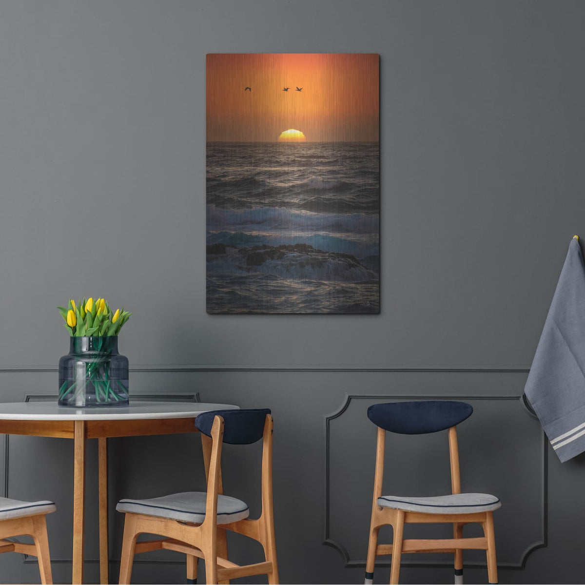 'California Pelicans At Sunset' by Martin Podt – Metal Wall Art, 24x36 room view