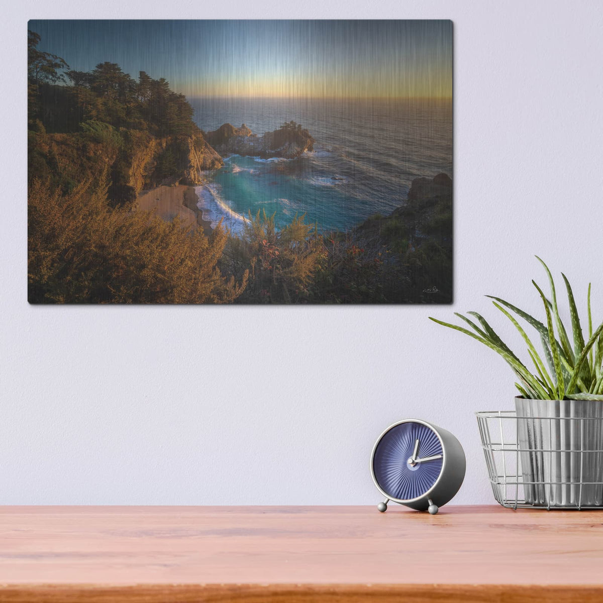 'Mcway Falls At Sunset' by Martin Podt – Metal Wall Art, 16x12 room view