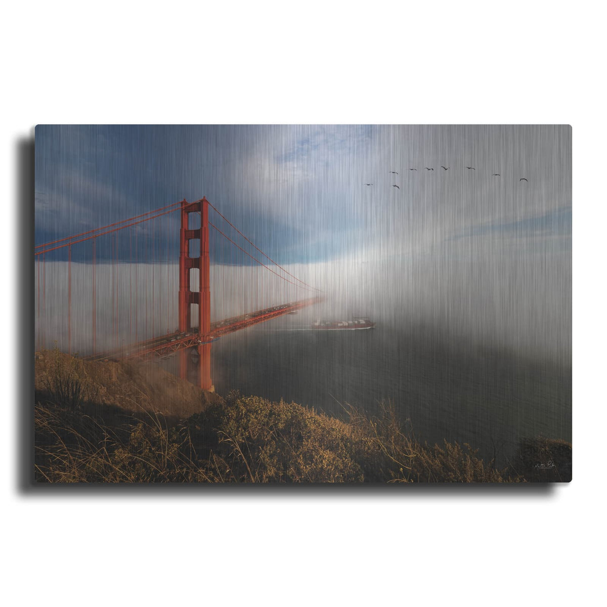 'Evening Fog At The Golden Gate Bridge' by Martin Podt – Metal Wall Art