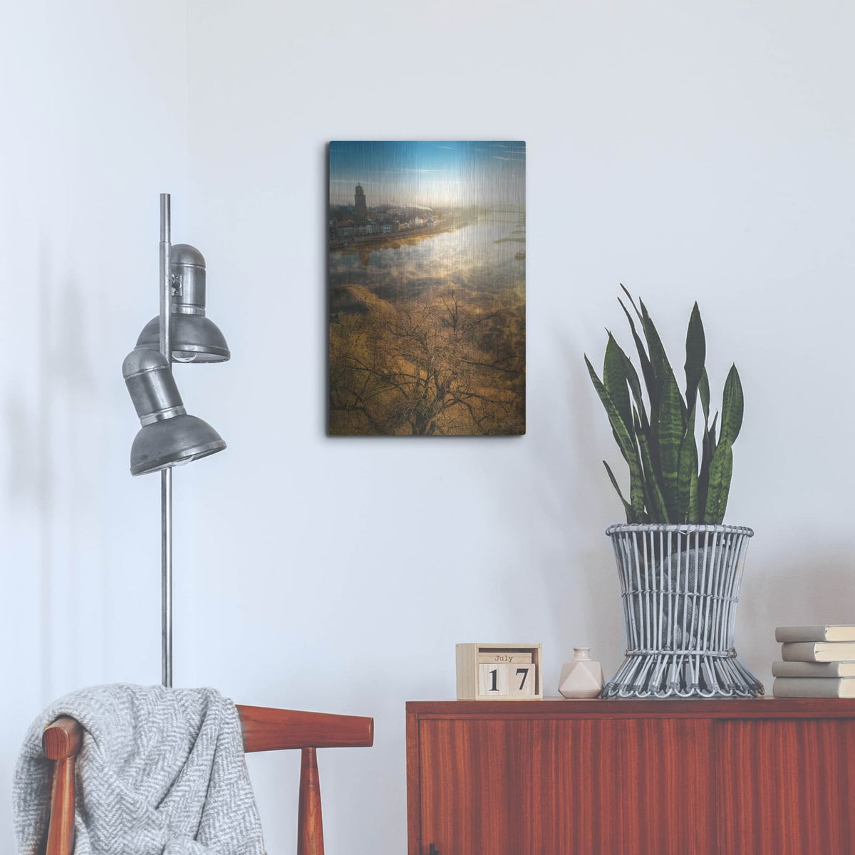 'Foggy Morning In Deventer 2' by Martin Podt – Metal Wall Art, 16x24 room view
