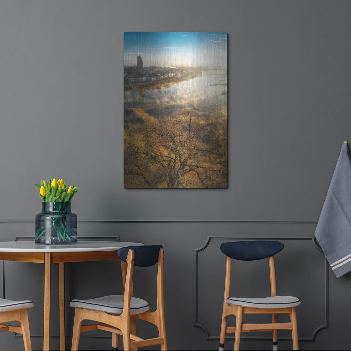 'Foggy Morning In Deventer 2' by Martin Podt – Metal Wall Art, 24x36 room view