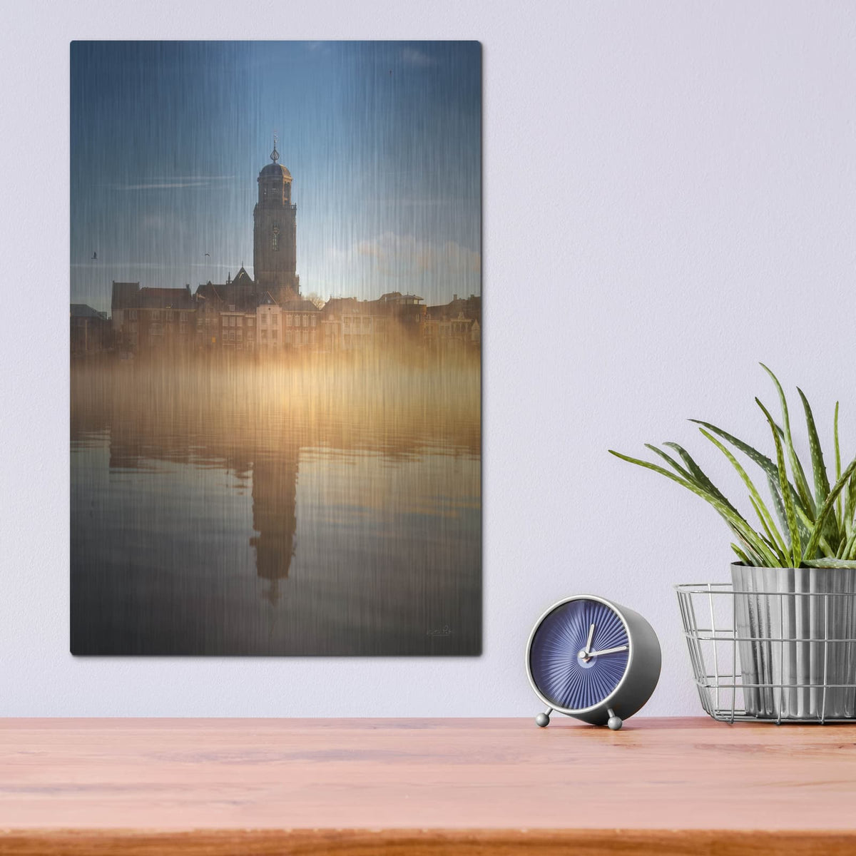 'Foggy Morning In Deventer 3' by Martin Podt – Metal Wall Art, 12x16 room view