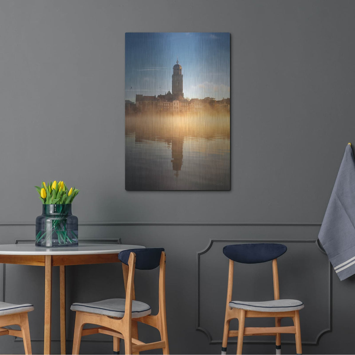'Foggy Morning In Deventer 3' by Martin Podt – Metal Wall Art, 24x36 room view