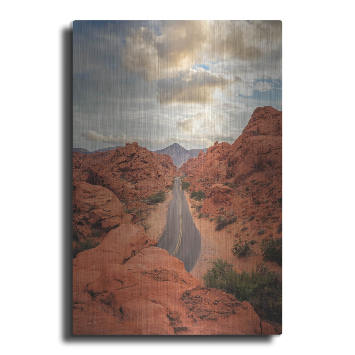 'Sunset In The Valley Of Fire' by Martin Podt – Metal Wall Art