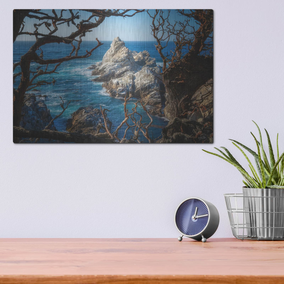 'Bird Rock, Big Sur' by Martin Podt – Metal Wall Art, 16x12 room view