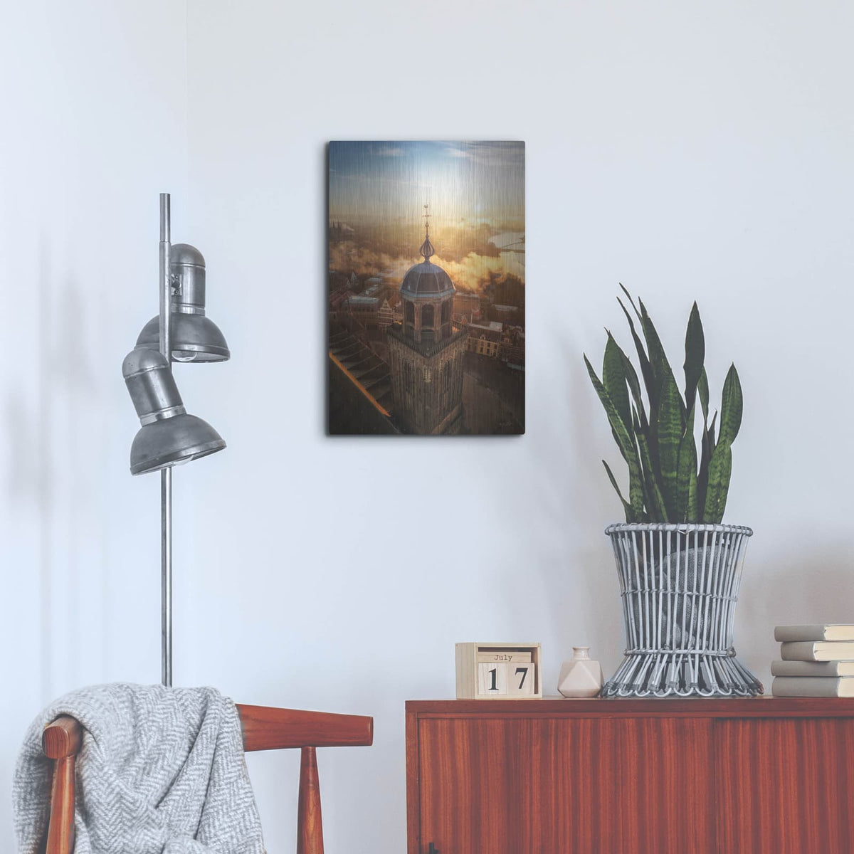 'Foggy Morning In Deventer 1' by Martin Podt – Metal Wall Art, 16x24 room view