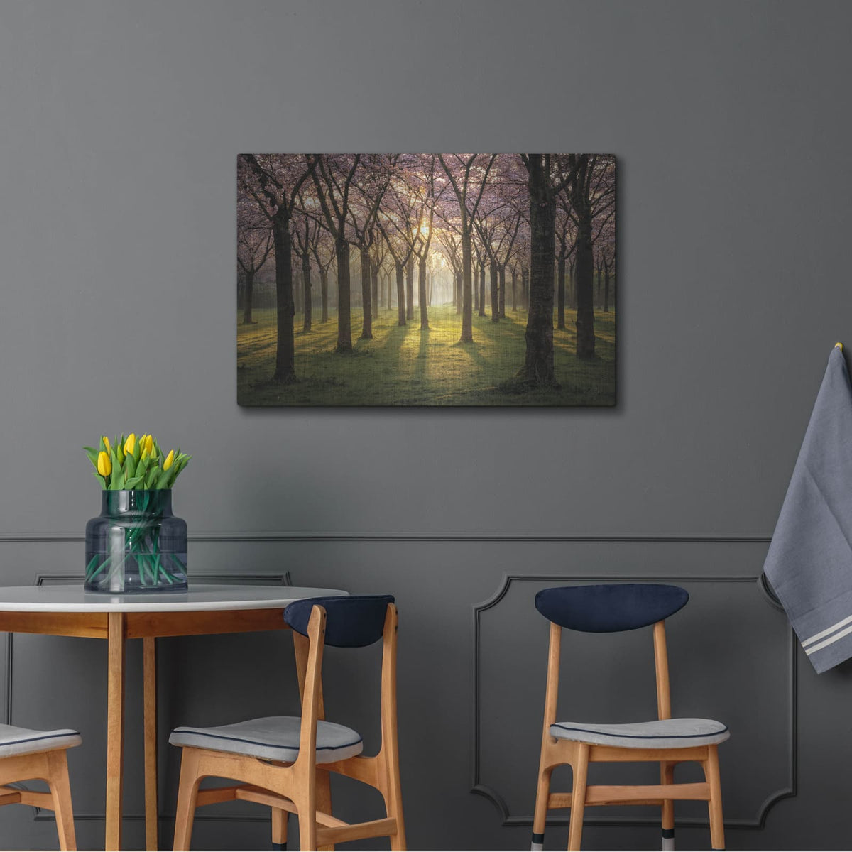 'Cherry Trees In Morning Light 1' by Martin Podt – Metal Wall Art, 36x24 room view