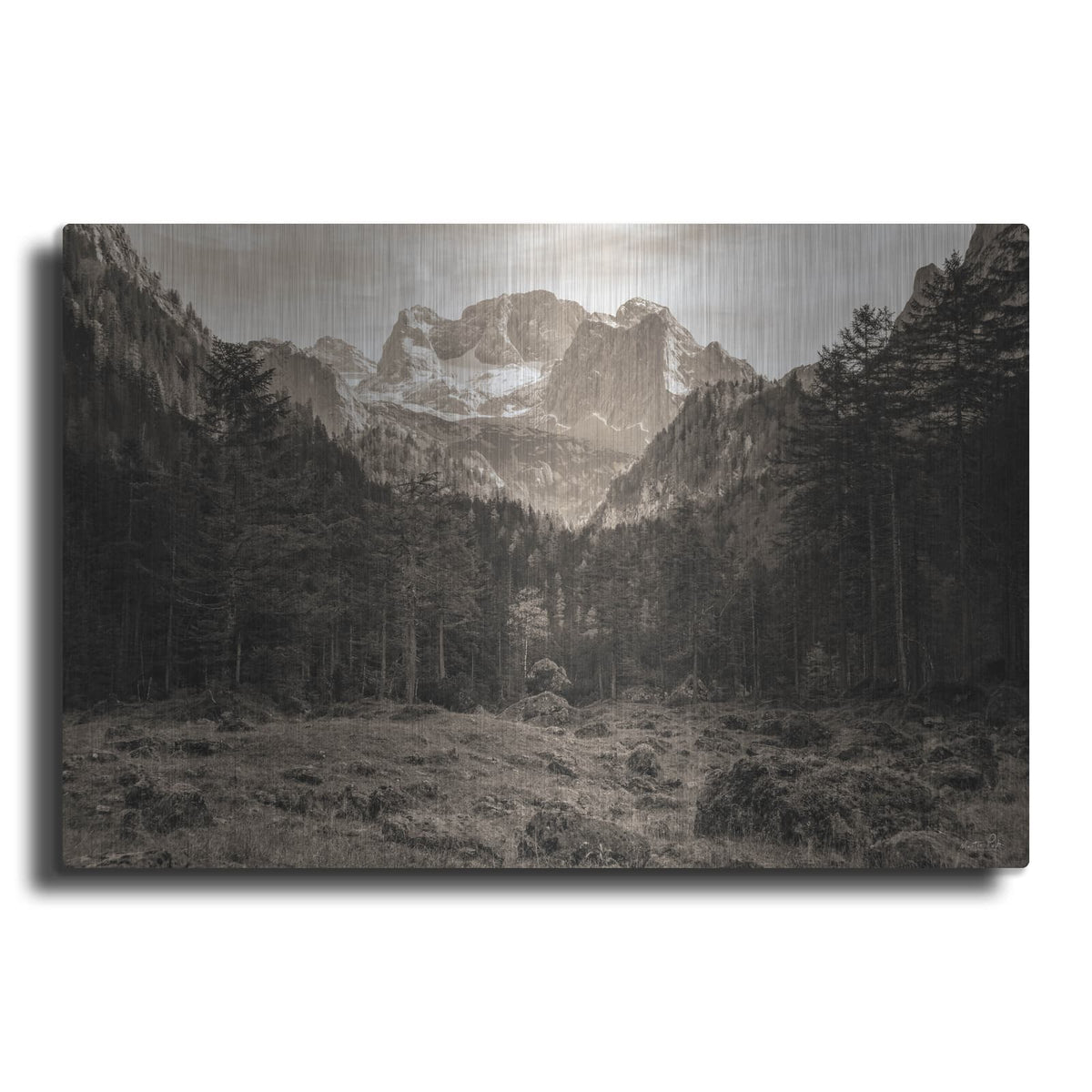 'Mountains In The Middle' by Martin Podt – Metal Wall Art