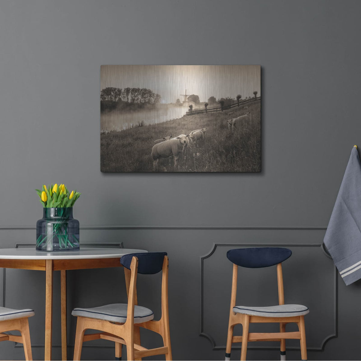 'Grazing Sheep' by Martin Podt – Metal Wall Art, 36x24 room view