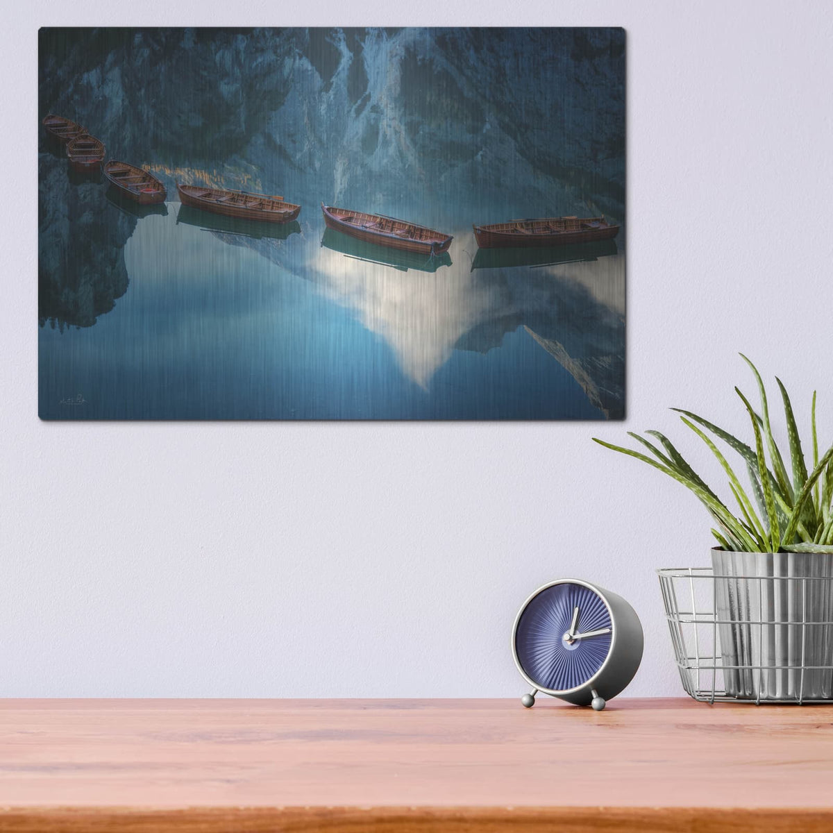'Boats Of Braies 2' by Martin Podt – Metal Wall Art, 16x12 room view