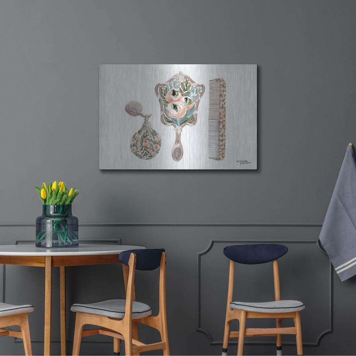 'Vanity Set' by Michele Norman – Metal Wall Art, 36x24 room view