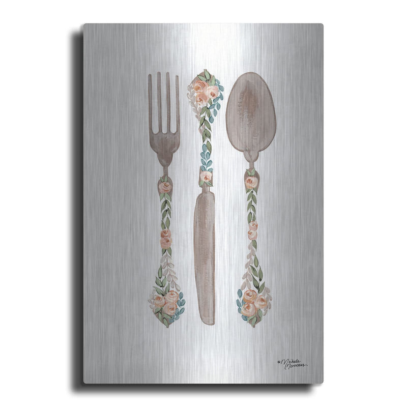 'Floral Flatwear' by Michele Norman – Metal Wall Art