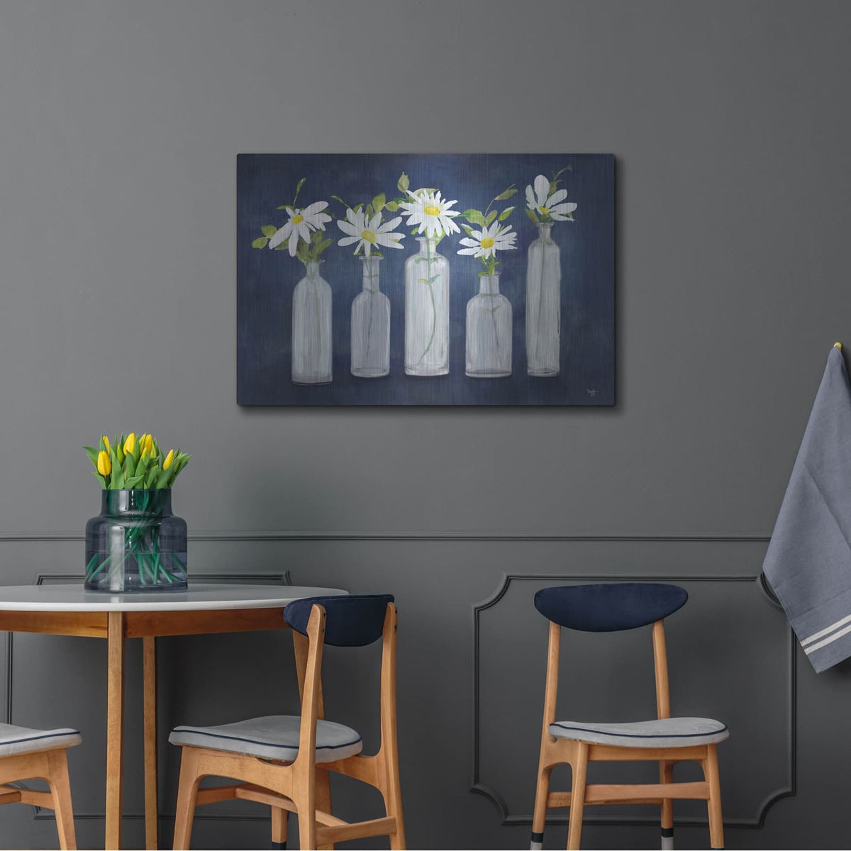 'Daisies In A Row' by Mollie B Art – Metal Wall Art, 36x24 room view