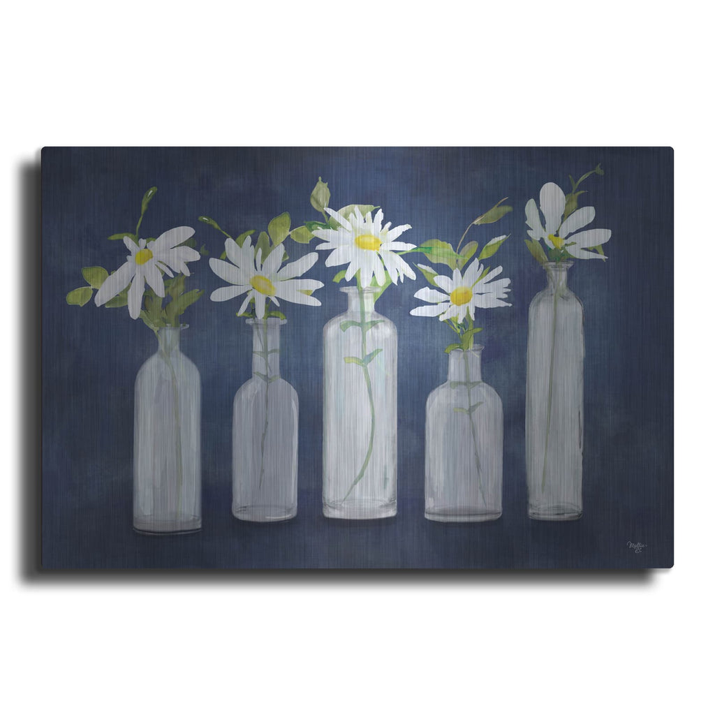 'Daisies In A Row' by Mollie B Art – Metal Wall Art