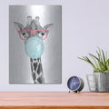 'Bubble Gum Giraffe' by Rachel Nieman – Metal Wall Art, 12x16 room view