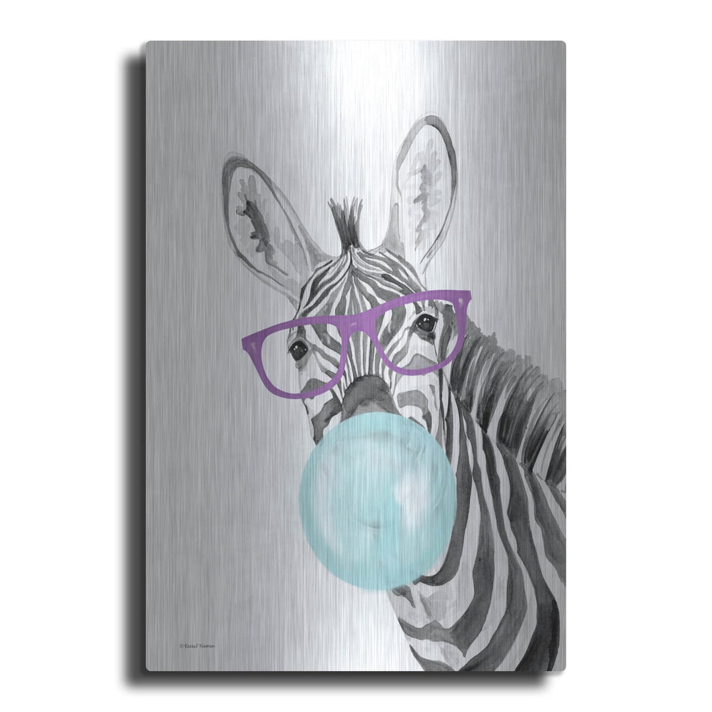 'Bubble Gum Zebra' by Rachel Nieman – Metal Wall Art