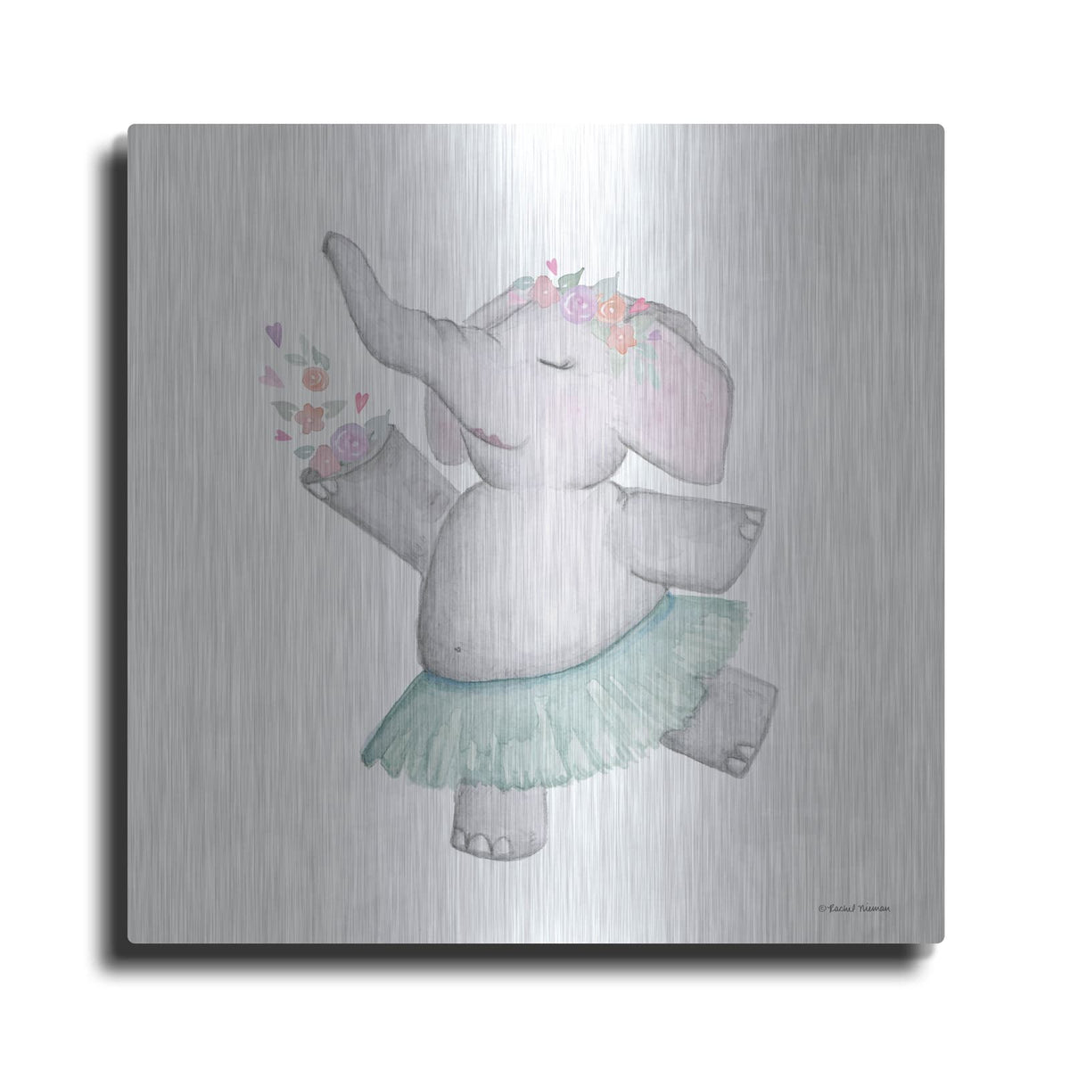 'Elephant Ballerina' by Rachel Nieman – Metal Wall Art