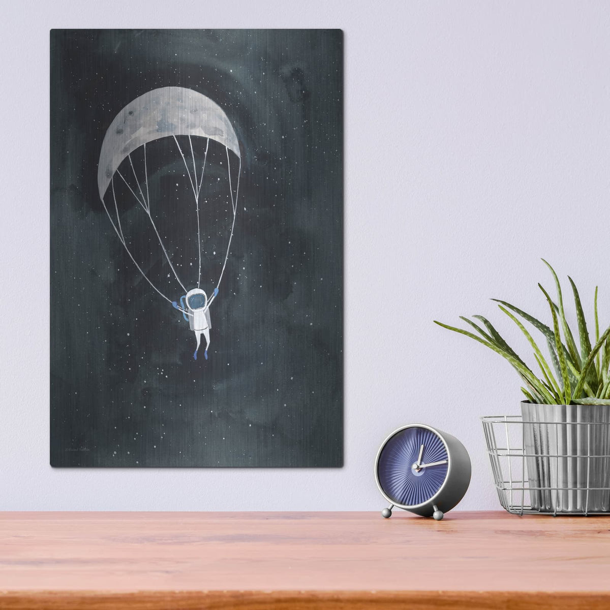 'Parachute Moon' by Rachel Nieman – Metal Wall Art, 12x16 room view
