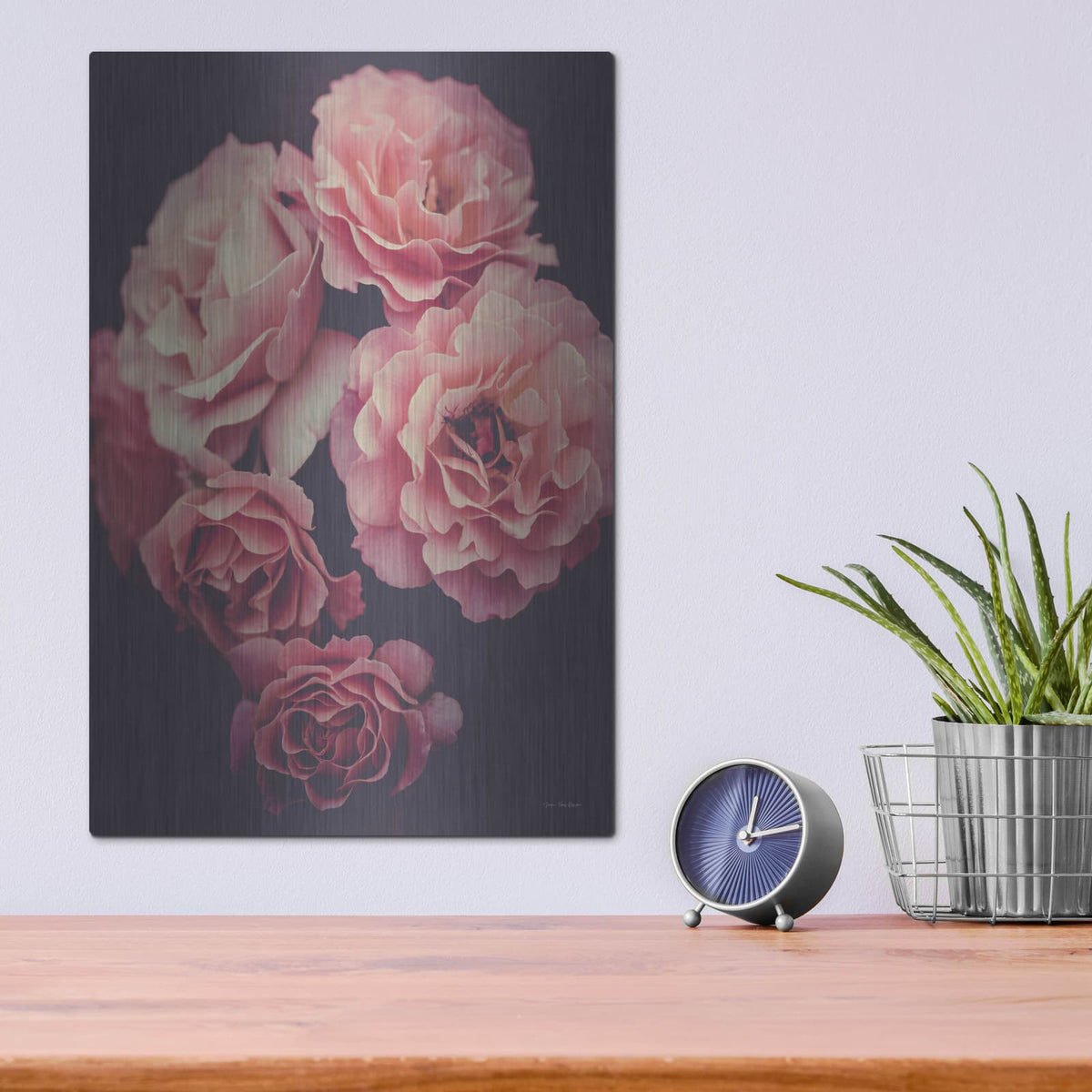'Dreamy Roses' by Seven Trees Design – Metal Wall Art, 12x16 room view