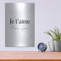 'I Love You In French' by Seven Trees Design – Metal Wall Art, 12x16 room view