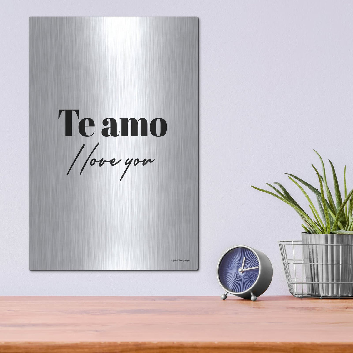 'I Love You In Spanish' by Seven Trees Design – Metal Wall Art, 12x16 room view