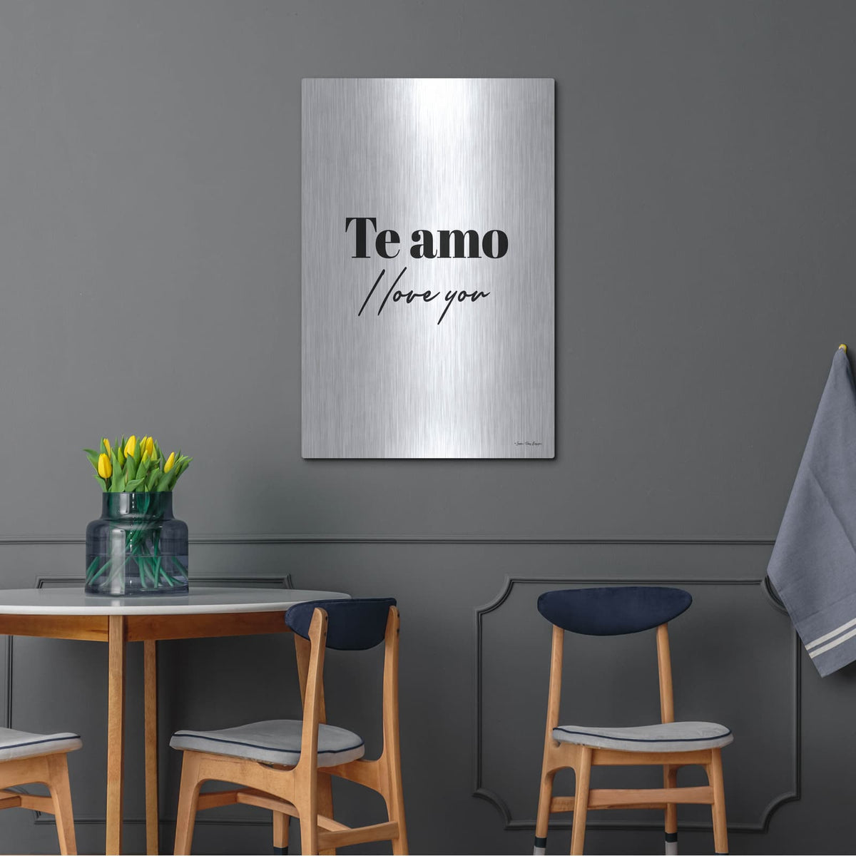'I Love You In Spanish' by Seven Trees Design – Metal Wall Art, 24x36 room view