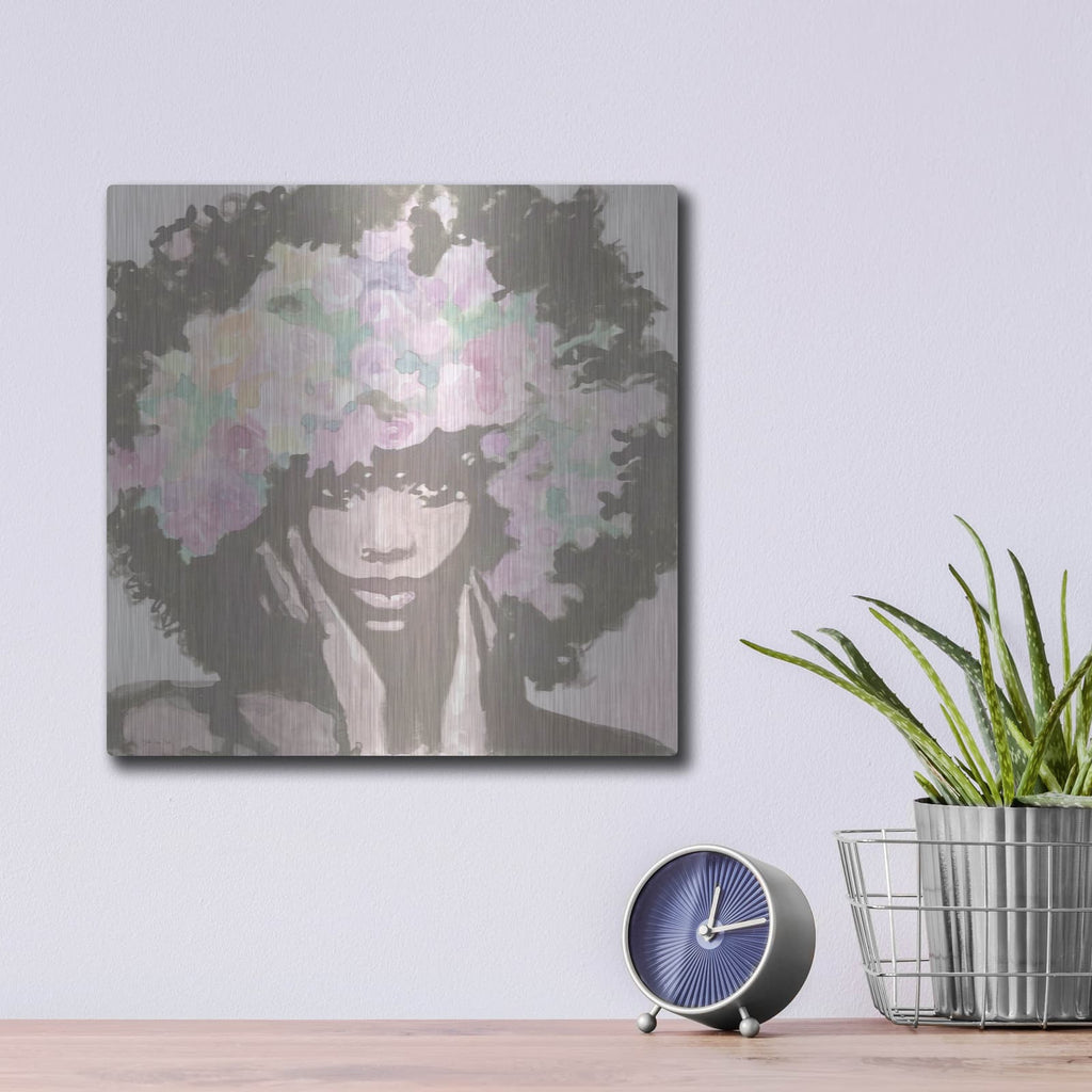 'Floral Crown 1' by Stellar Design Studio – Metal Wall Art, 12x12 room view