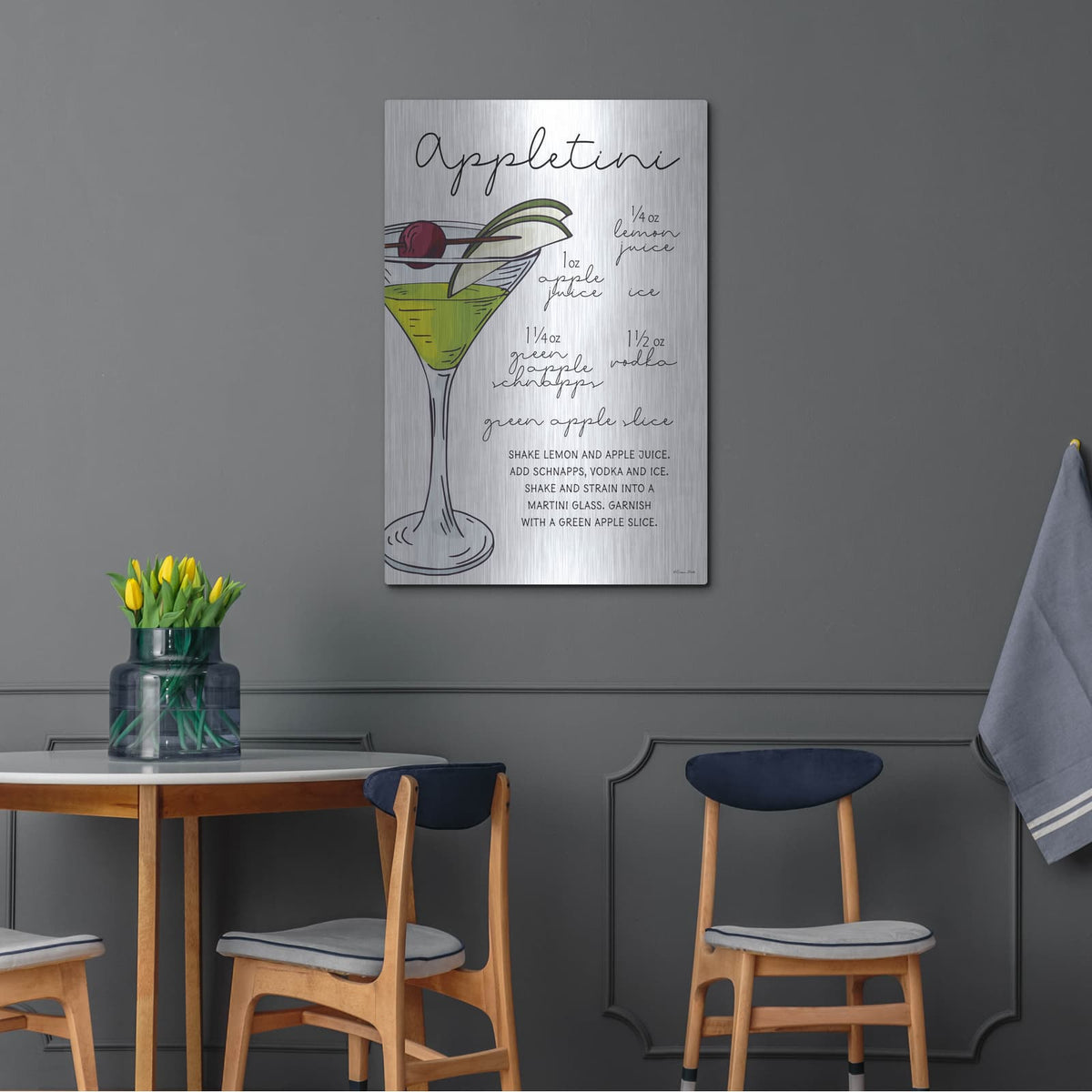 'Appletini Recipe' by Susan Ball – Metal Wall Art, 24x36 room view