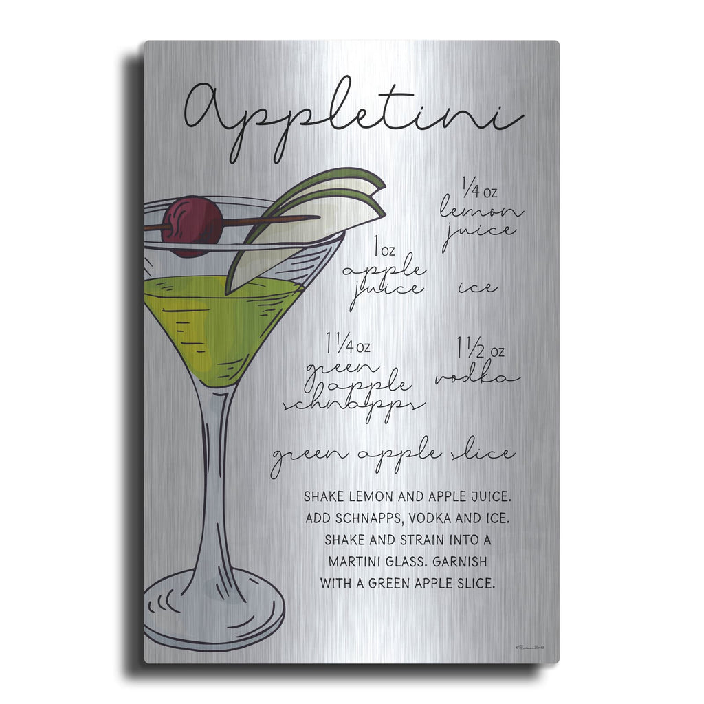 'Appletini Recipe' by Susan Ball – Metal Wall Art