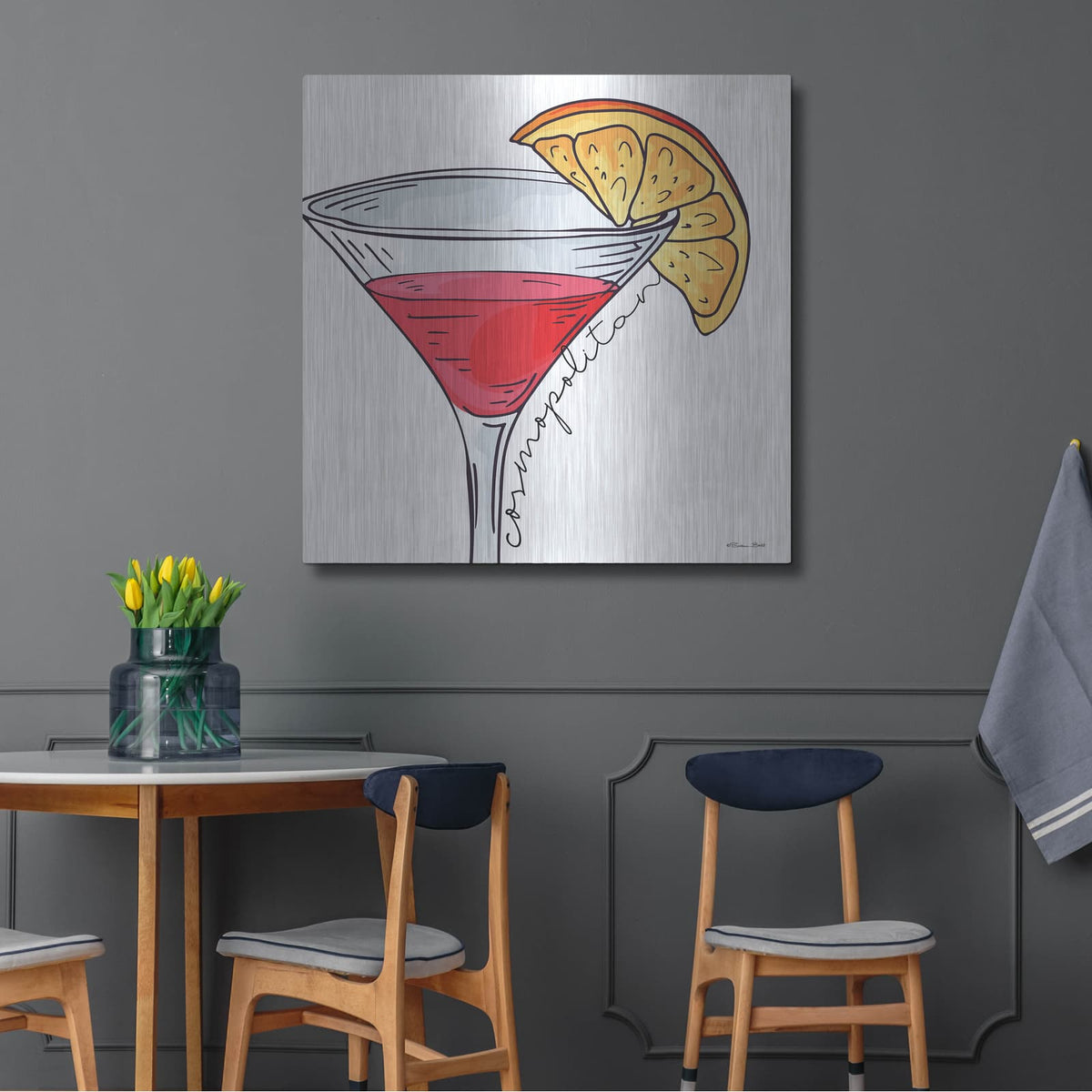 'Cosmopolitan' by Susan Ball – Metal Wall Art, 36x36 room view