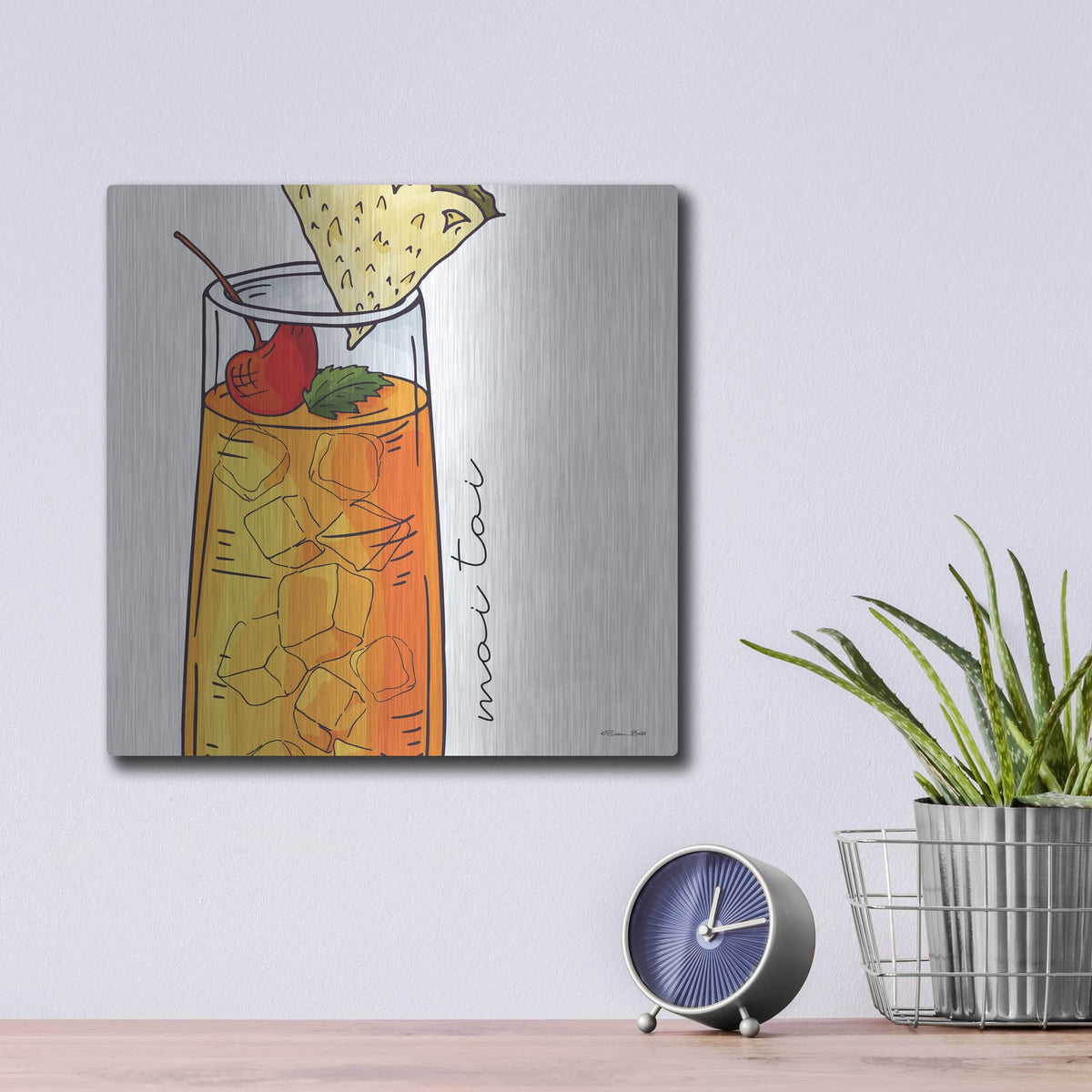'Mai Tai' by Susan Ball – Metal Wall Art, 12x12 room view