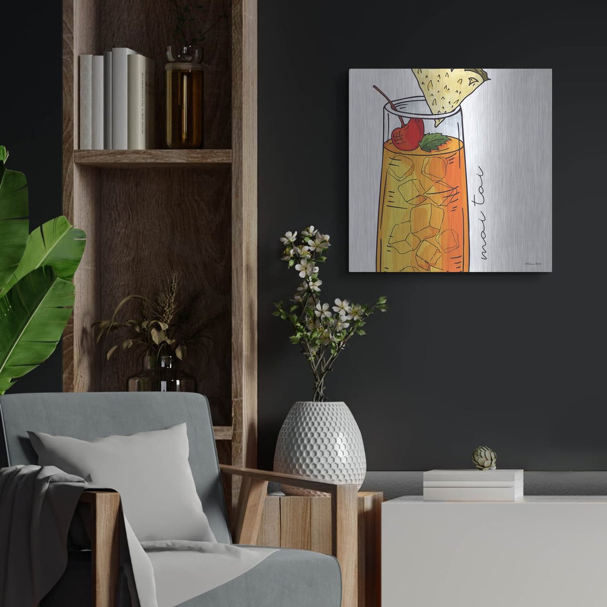 'Mai Tai' by Susan Ball – Metal Wall Art, 24x24 room view
