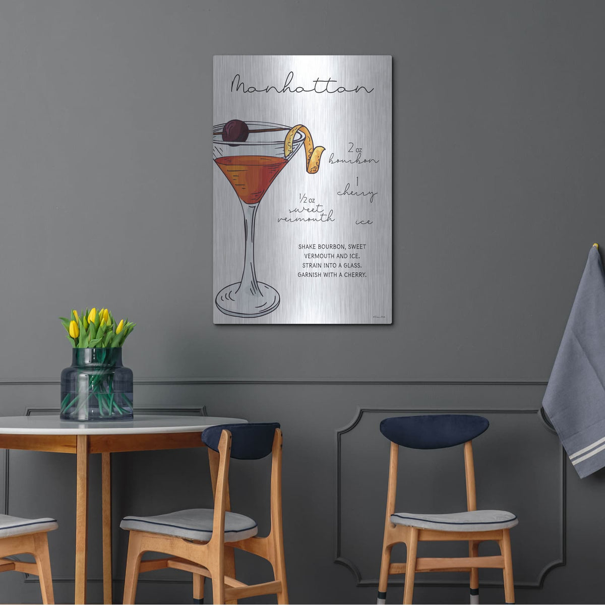 'Manhattan Recipe' by Susan Ball – Metal Wall Art, 24x36 room view
