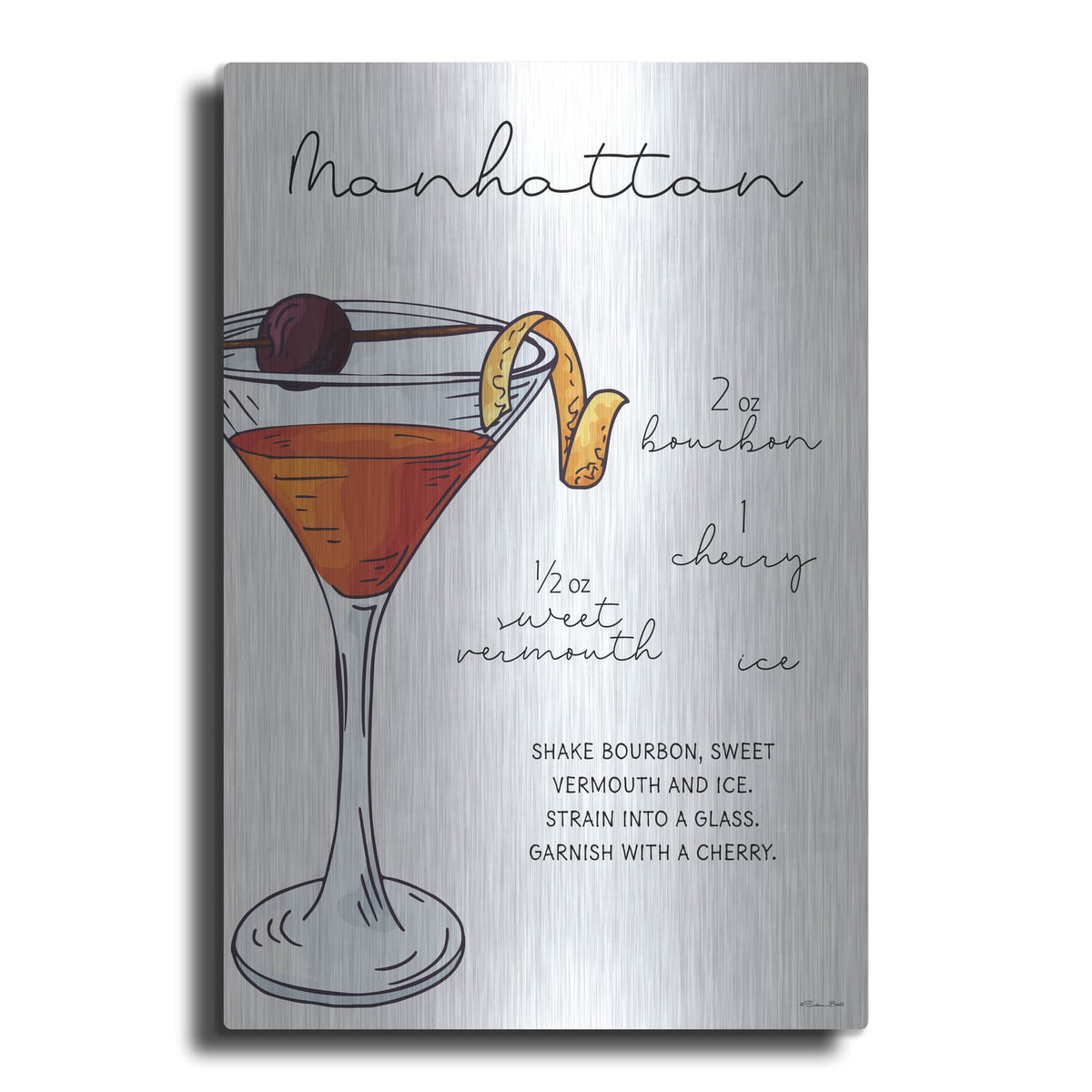 'Manhattan Recipe' by Susan Ball – Metal Wall Art