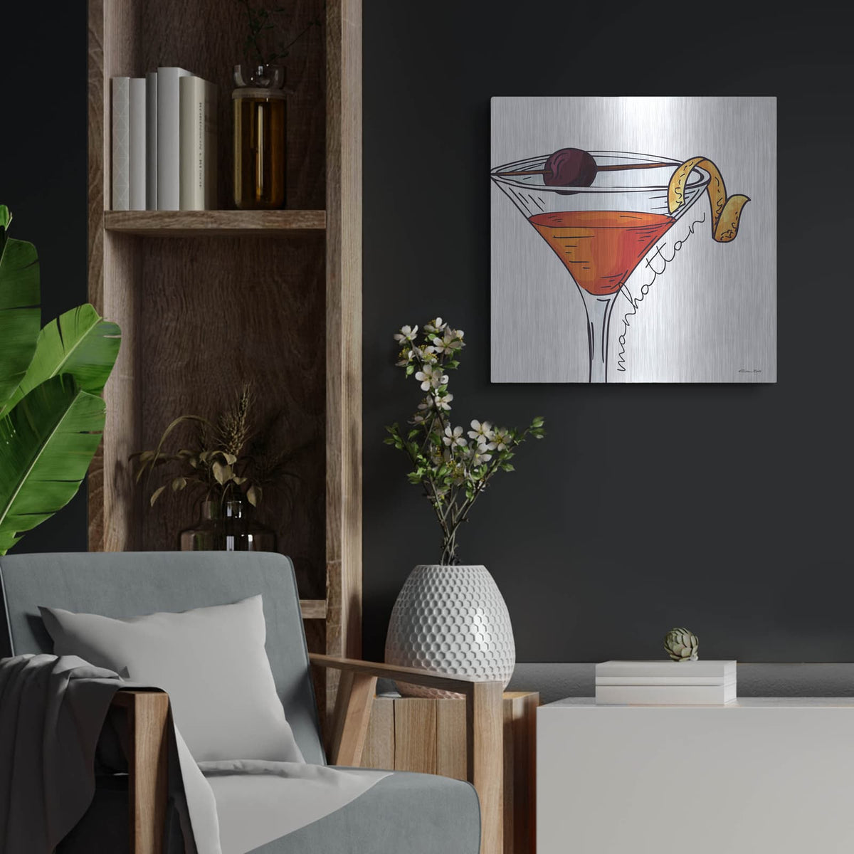 'Manhattan' by Susan Ball – Metal Wall Art, 24x24 room view