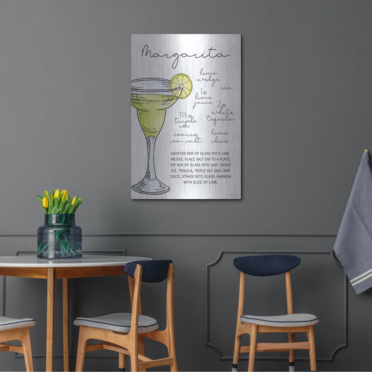 'Margarita Recipe' by Susan Ball – Metal Wall Art, 24x36 room view