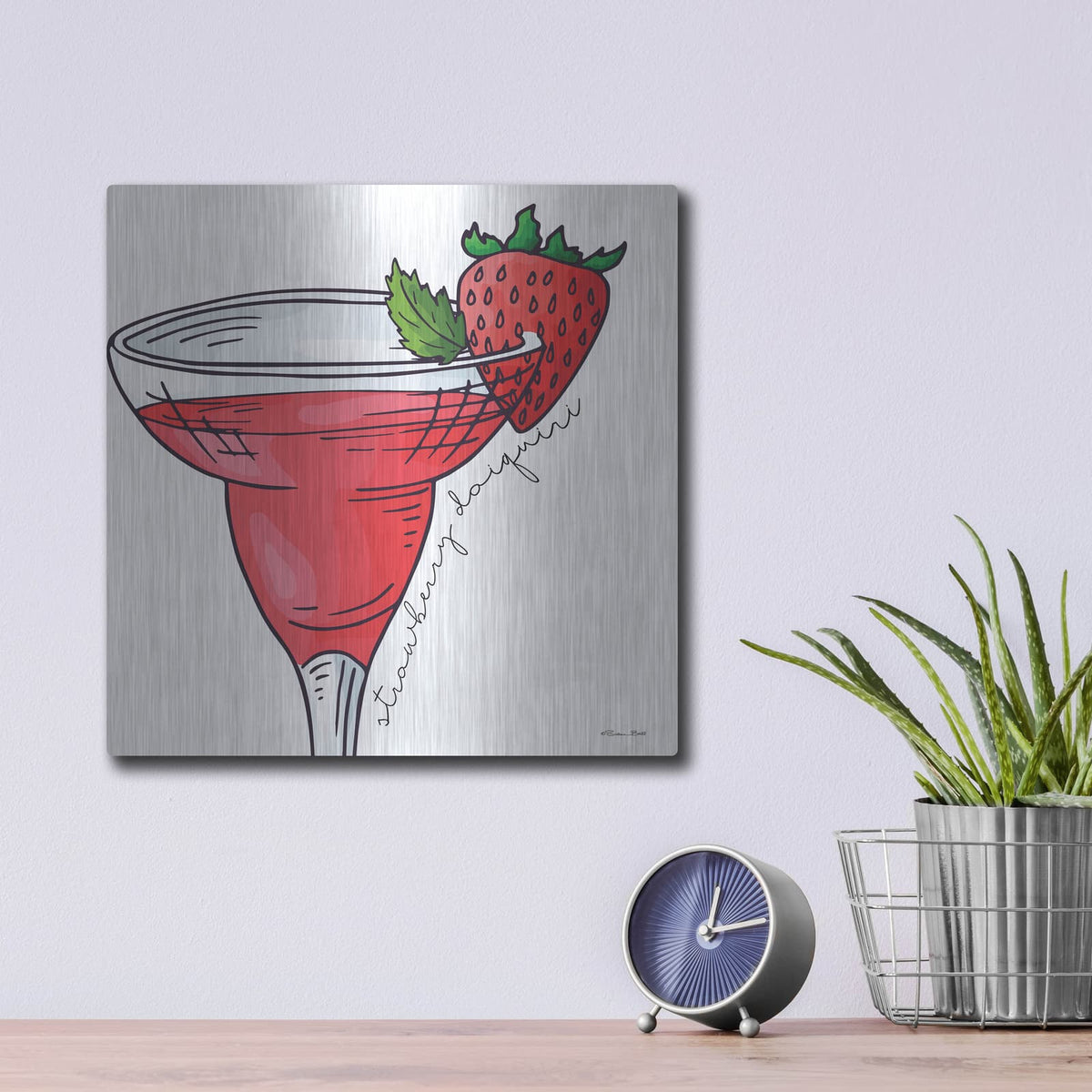 'Strawberry Daiquiri' by Susan Ball – Metal Wall Art, 12x12 room view