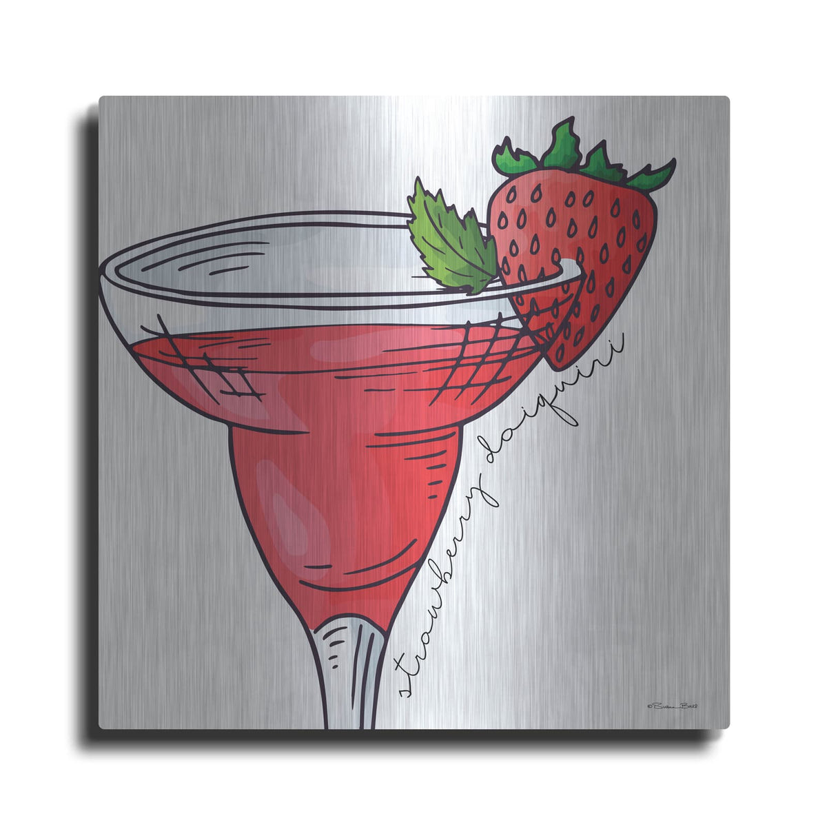 'Strawberry Daiquiri' by Susan Ball – Metal Wall Art