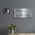 'Happiness Is A Long Hot Bubble Bath' by Susie Boyer – Metal Wall Art, 24x12 room view