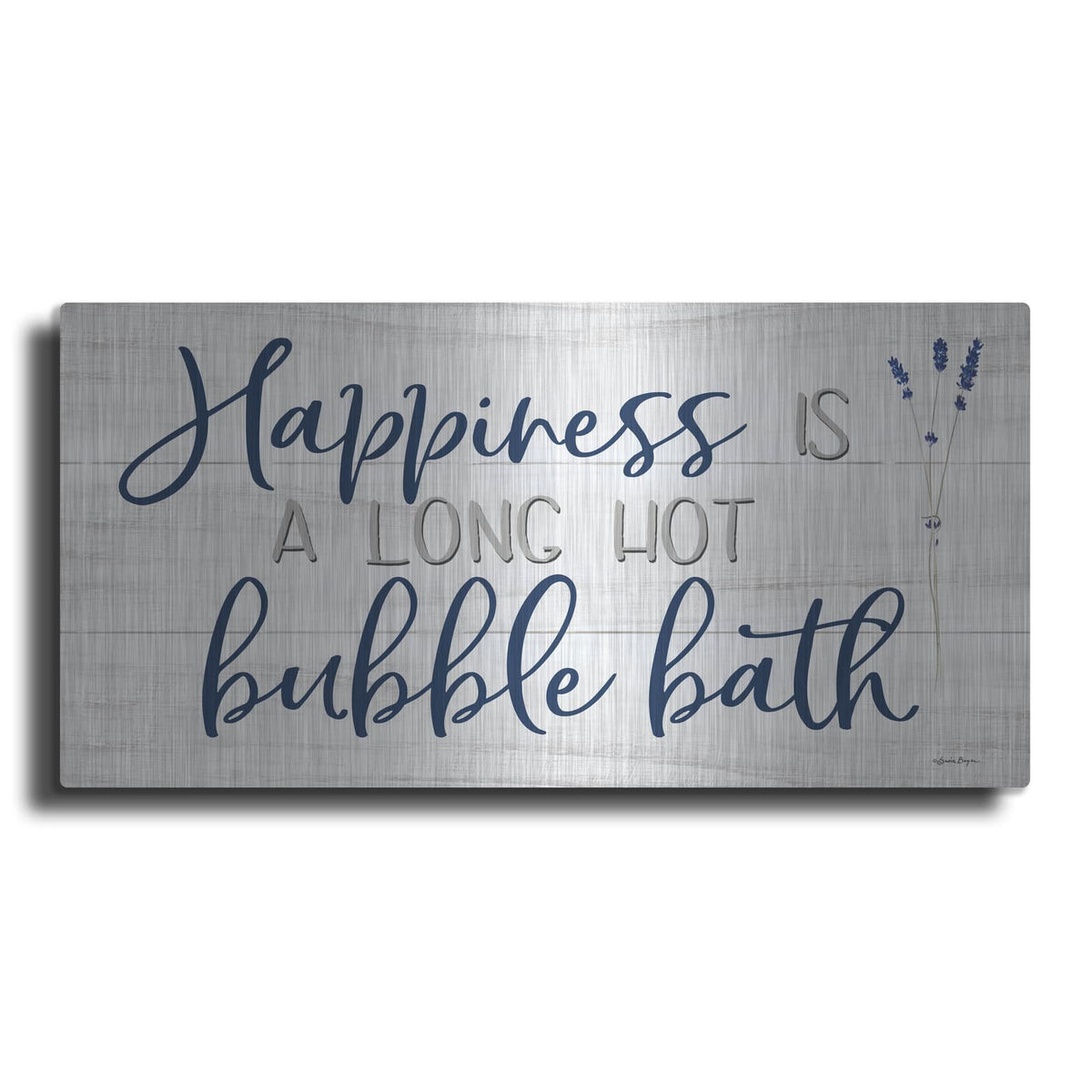 'Happiness Is A Long Hot Bubble Bath' by Susie Boyer – Metal Wall Art