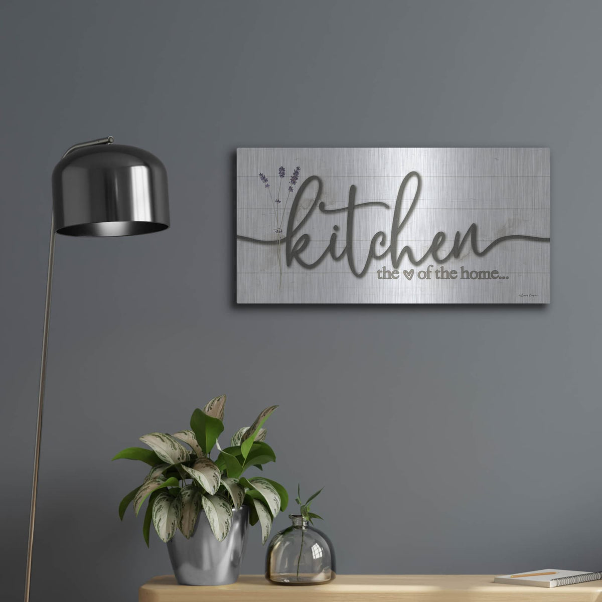'Kitchen - The Heart Of The Home' by Susie Boyer – Metal Wall Art, 24x12 room view