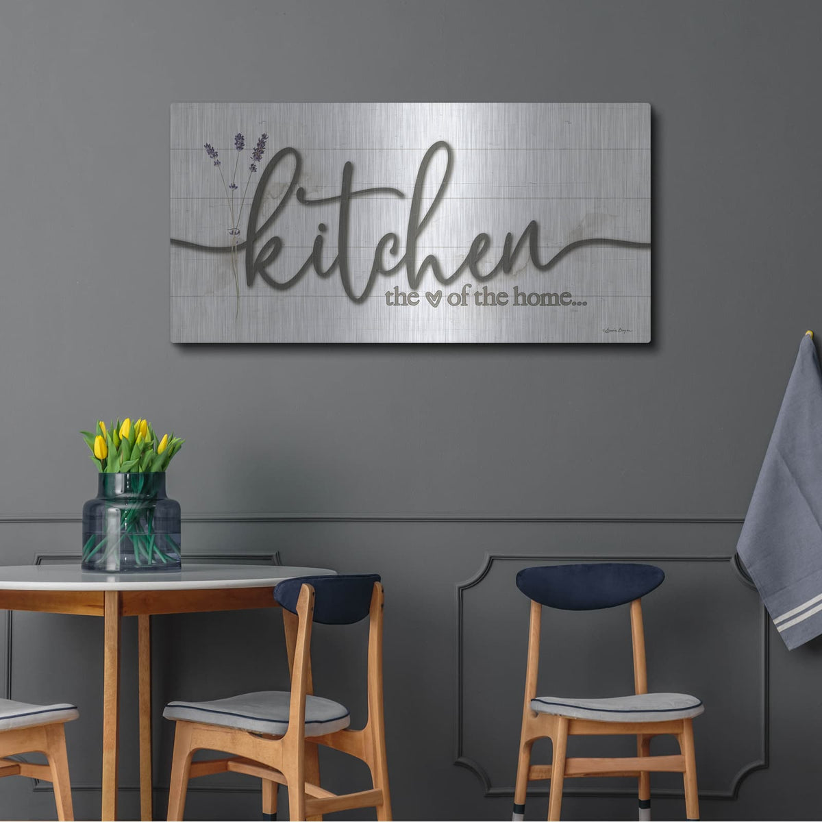 'Kitchen - The Heart Of The Home' by Susie Boyer – Metal Wall Art, 48x24 room view