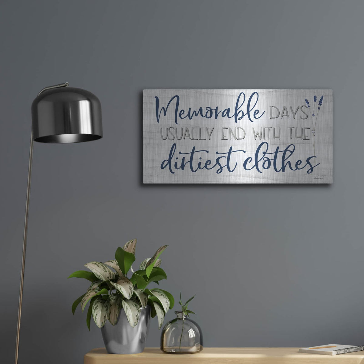 'Memorable Days' by Susie Boyer – Metal Wall Art, 24x12 room view