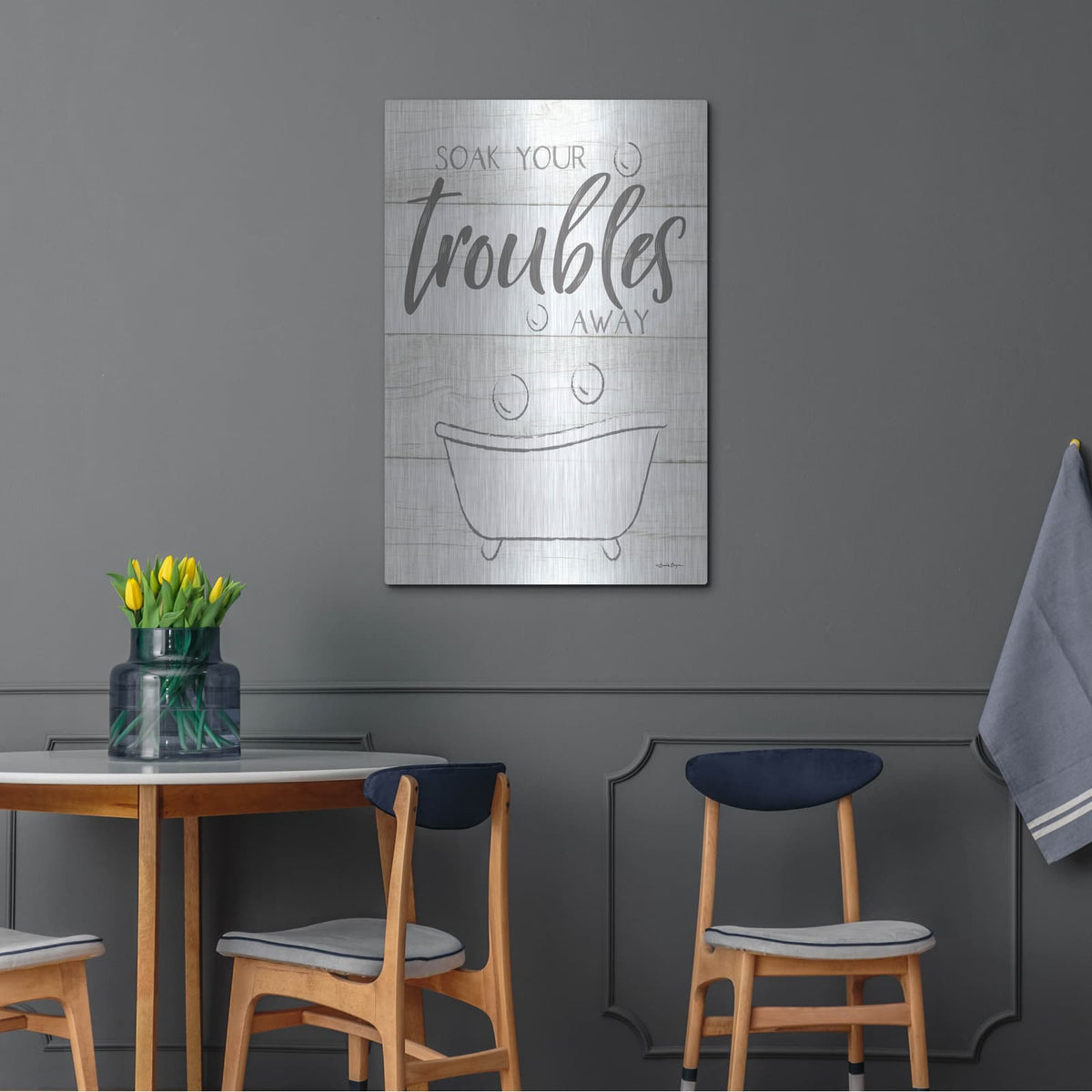 'Soak Your Troubles Away' by Susie Boyer – Metal Wall Art, 24x36 room view