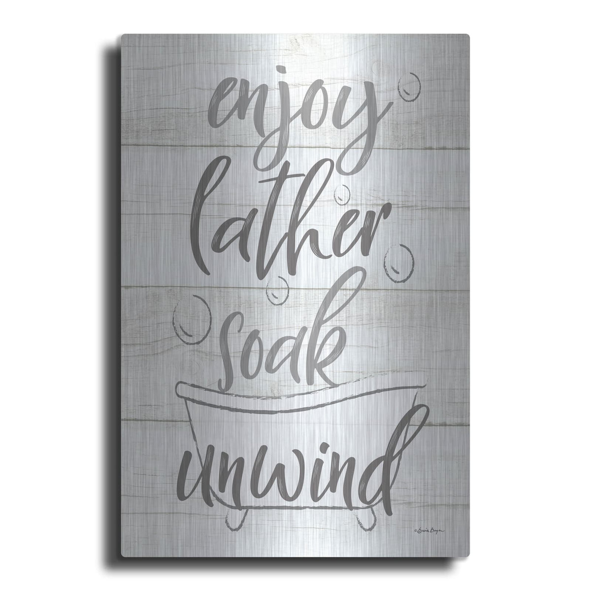 'Time In The Tub' by Susie Boyer – Metal Wall Art