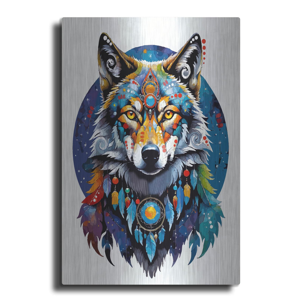'Celestial Wolf' by Dean Russo – Metal Wall Art