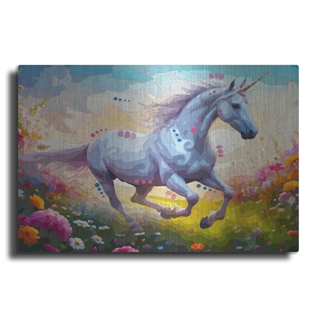 'Galloping Unicorn' by Dean Russo – Metal Wall Art